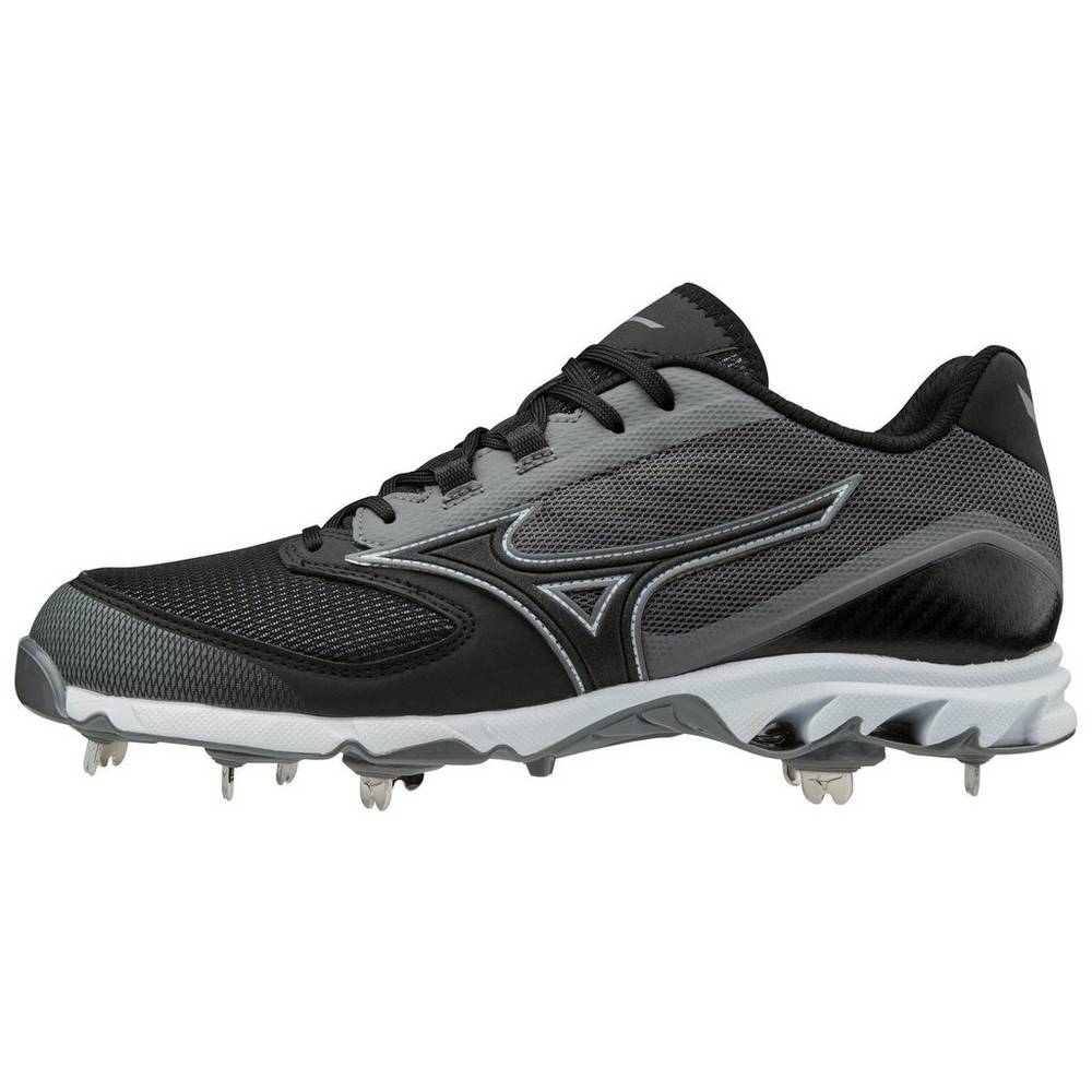 Mens Mizuno 9-Spike Dominant 2 Low Metal Baseball Cleats Grey/Black Philippines (NFUTID570)